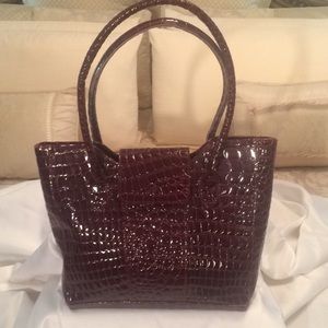 “Super Cute” Brown Faux Alligator Tote